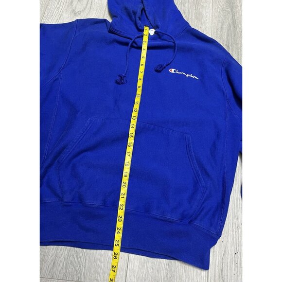 Champion Reverse Weave Blue Hoodie Sweatshirt Adult Size Medium - Picture 4 of 5